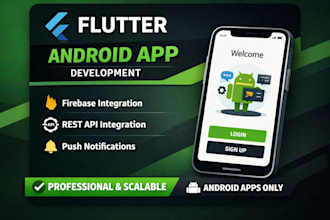 develop a flutter android mobile app with firebase