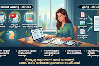do professional malayalam content writing and typing