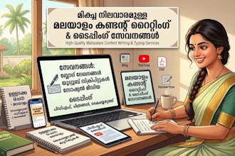 do professional malayalam content writing and typing