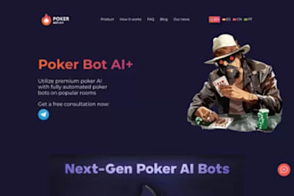 develop poker ai bot, igaming website, ai model, python bot