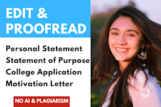 edit personal statement, college application essay and statement of purpose