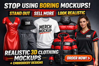 create 3d clothing apparel mockup tshirt mockup and product mockup for clothing