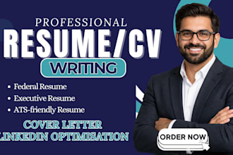 do professional ats friendly federal resume executive resume for usajobs and CV