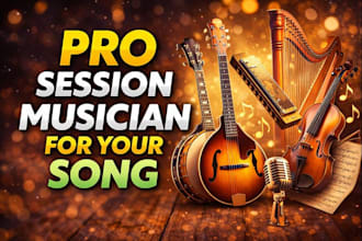 record professional mandolin, harmonica, harp, fiddle, banjo for your song