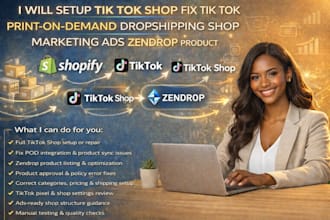 setup tik tok shop fix tik tok pod dropshipping shop marketing ads zendrop