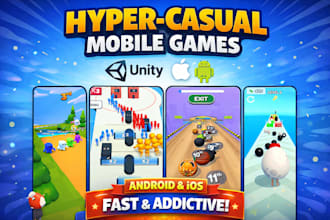 create a hyper casual unity mobile game for android and ios