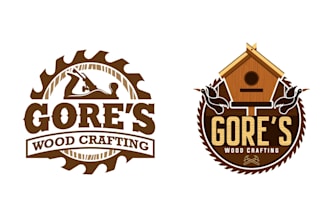 design unique wood craft logo with free unlimited revisions