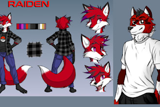 draw furry art reference sheet, fursona character ref sheet furry nsfw ref sheet