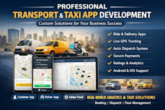 build logistics app, transportation app, taxi booking app