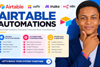 setup airtable database airtable automation softr webapp make com automation
