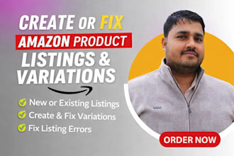 create or fix amazon product listings, variations, and suppressed errors