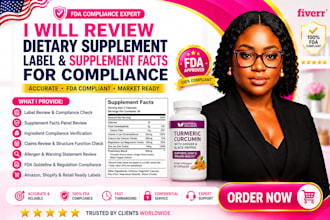review fda dietary supplement label and supplement facts for compliance