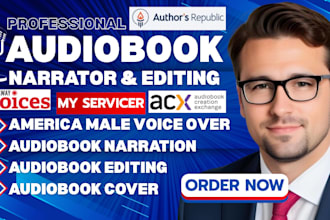 do audiobook production, narrate book, short story, america male voice over, acx