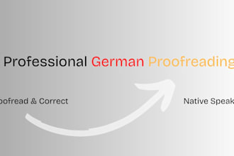 proofread your german text and correct it professionally