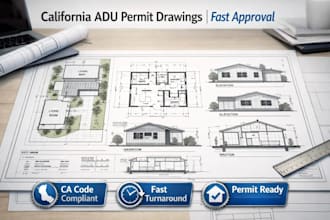 prepare quick adu permit drawings in california