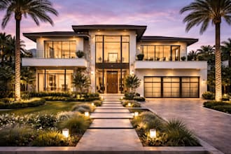 design realistic modern house design interior, exterior for residential building