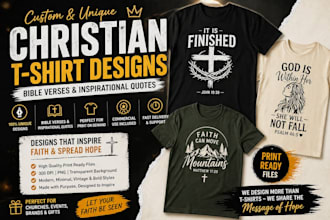 design a unique christian t shirts design bible verse and inspirational quote