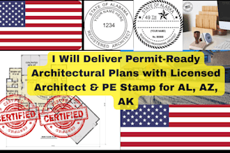 permit ready architectural plans blue print licensed architect, pe stamp usa nj