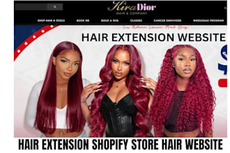 build modern hair extension shopify store hair store hair extension hair website