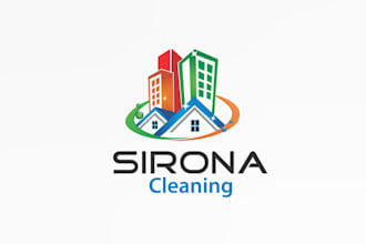 design minimalist property cleaning logo