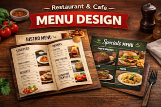 design cafe, hotel, and restaurant menu