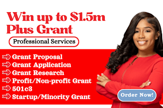 do grant writing, research of grant opportunities, and grant submission