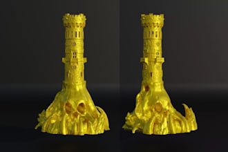 create 3d dnd props model, dice tower, ttrpg objects miniatures for 3d printing