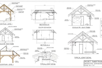 create detailed shop drawings for timber or lumber frame houses in revit
