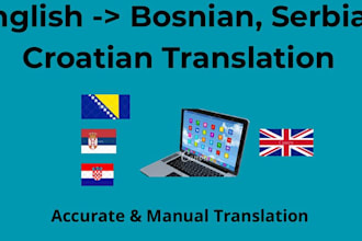 translate english to bosnian, serbian or croatian manually
