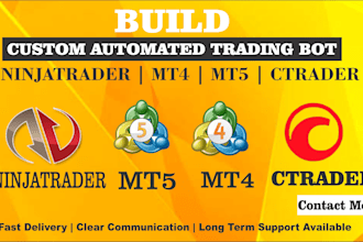 create a custom automated trading bot for ninjatrader, mt4, mt5, ctrader