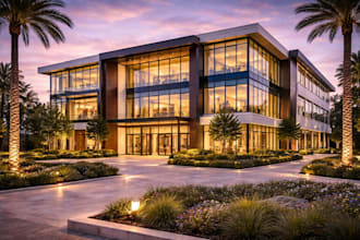 design elegant work space interior or exterior office renovation cgi rendering