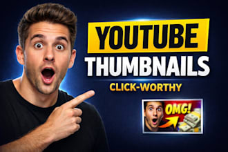 design click worthy youtube thumbnails for higher CTR
