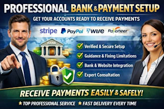 set up bank account payment methods for stripe paypal wise payoneer