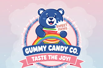 design a fun and colorful gummy bear logo for your brand