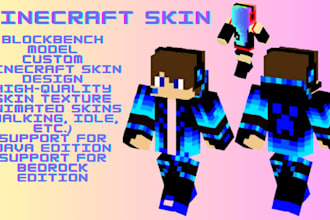 build blockbench minecraft 3d model animation with skin other game assets
