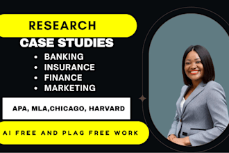 do case studies on banking, insurance, investments, marketing and finance