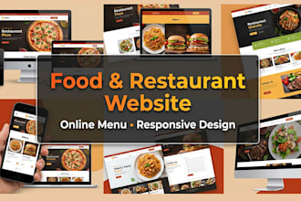 create a modern food website or restaurant website with online menu