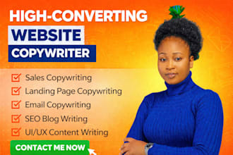 write high converting website copywriting, sales copywriting, landing page copy