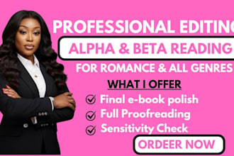 full proofreading and line edits final ebook polish sensitivity check re edit
