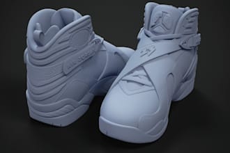 make 3d shoe design, 3d footwear modeling, rendering, 3d shoe animation