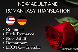 translate dark romance and new adult into german