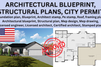 full engineered city permit ready plan blueprint mep design as licensed engineer