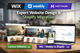design redesign wix weebly hostinger ecommerce website and migration to shopify