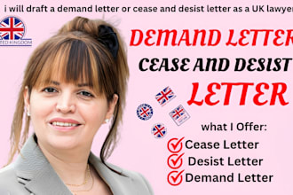 uk solicitor, demand letter, cease and desist letter, letter before action