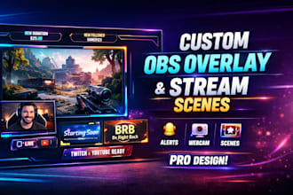 design custom obs overlay and stream scenes