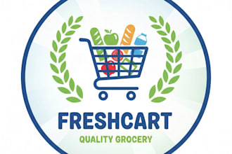 design a modern and professional supermarket logo for your brand