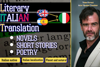 translate into italian your novel, drama, short story, poetry