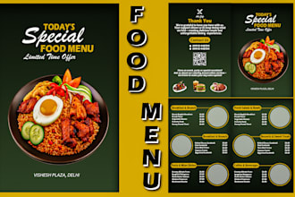 design attractive food posters and restaurant menu design