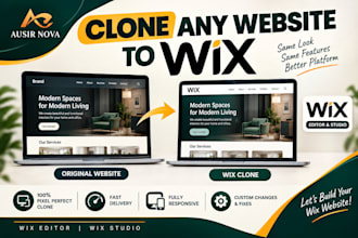 clone your website to wix website professionally