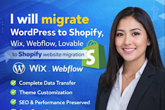 migrate wordpress to shopify, wix, webflow, lovable to shopify website migration